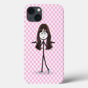 Case-Mate iPhone Case Fille bonhomme allumettes aux cheveux foncés