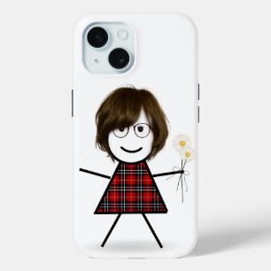 Coque Case-Mate iPhone Fille bonhomme allumettes avec des pâquerettes