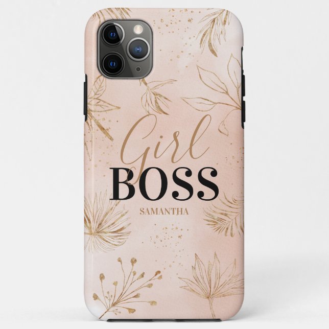 Coques Case-Mate iPhone Fille branchée rose et or Nom de la fille (Dos)