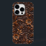 Coque Case-Mate iPhone Fille Brown occidentale Bohemian Floral<br><div class="desc">Western Cowgirl Brown Fleurs bohème</div>