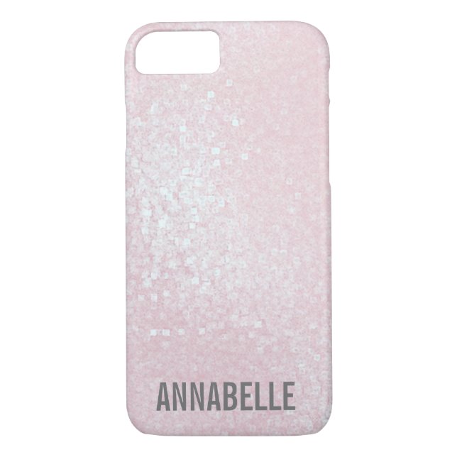 Coques Case-Mate iPhone Fille chic brillant rose clair personnalisé (Dos)