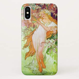 Case-Mate iPhone Case Fille d'Alphonse Mucha dans un jardin