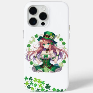 Coque Case-Mate iPhone Fille d'anime de la Saint Patrick's Day
