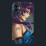 Etui iPhone Case-Mate Fille d'Anime de la science fiction<br><div class="desc">Une illustration originale de style d'anime de fille androïde de la science fiction avec les cheveux pourpres en épi de manga. Cette conception unique a été faite spécifiquement pour Zazzle, comportant l'illustration numérique professionnelle et peut être entièrement customisée pour ajouter les photos et le texte supplémentaires au costume. Il serait...</div>