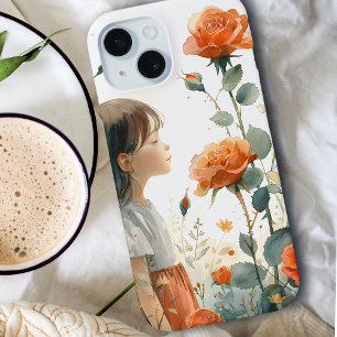 Coque Case-Mate iPhone Fille dans le jardin Rose Juin Fleur de naissanc