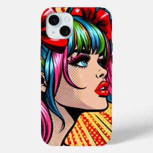 Coque Case-Mate iPhone Fille de bande dessinée d'art pop mignonne et colo