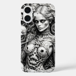 Coque Pour iPhone 16 Fille de crâne avec couverture d'os
