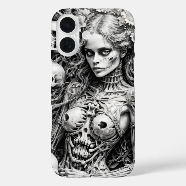 Coques Case-Mate iPhone Fille de crâne avec couverture d'os (Verso)