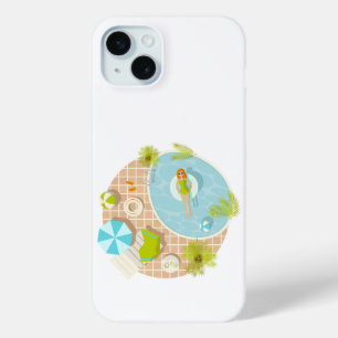 Coque Case-Mate iPhone fille de fête en piscine avec maillot de bain l'ét