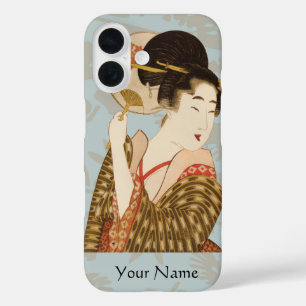 Coque Pour iPhone 16 Fille de Geisha japonaise vintage en kimono avec é