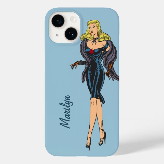 Coques Case-Mate iPhone Fille de Glamour Magnifique Vintage Rétro Blonde P (Verso)