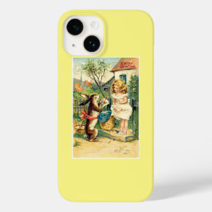 Coque Case-Mate iPhone Fille de vacances et lapin Vintage Pâques Coque-Ma