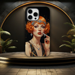 Coque iPhone 16 Pro Max Fille élégante Art Déco Flapper