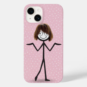 Coque Case-Mate iPhone Fille en bâtonnets avec cheveux et lunettes