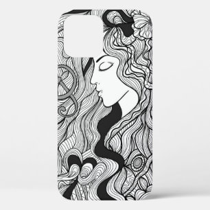 Case-Mate iPhone Case Fille et musique. Illustration vintage. Sortie noi