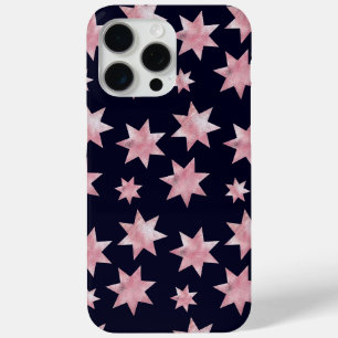 Coque Case-Mate iPhone Fille étoile rose glam sur le ciel bleu nuit