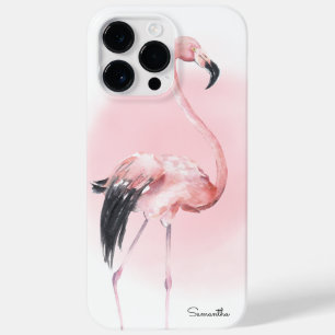 Coque Case-Mate iPhone Fille Flamant rose rose tropicale avec nom