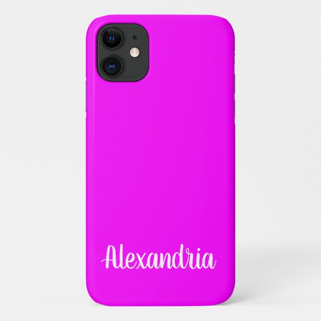 Coques Case-Mate iPhone Fille FUCHSIA ROSE couleur solide (Dos)