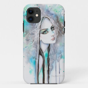 Coque Case-Mate Pour iPhone Fille gothique fantomatique aux yeux verts, art fa