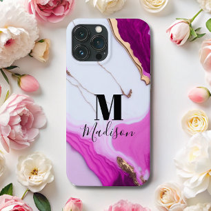 Case-Mate iPhone Case Fille gouttes d'or rose marbre blanc