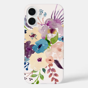 Coque Pour iPhone 16 Fille, Jolie, Pastel Eau Couleur Fleurs