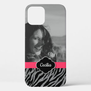 Case-Mate iPhone Case Fille Modèle photo personnalisée rose Zèbre rayure