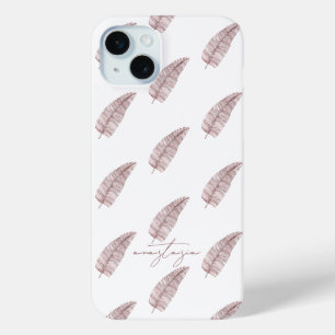 Coque Case-Mate iPhone Fille Motif de plumes rose