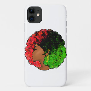 Case-Mate iPhone Case Fille noire panafricaine femme rouge vert fierté a