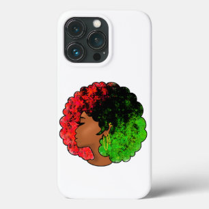 Case-Mate iPhone Case Fille noire panafricaine femme rouge vert fierté a