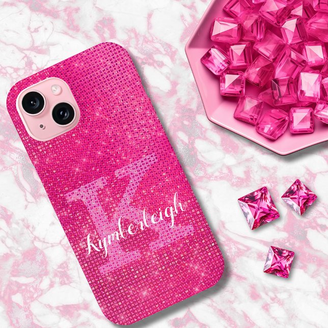 Coques Case-Mate iPhone Fille Parties scintillant de glam rose chaud étinc (Créateur téléchargé)