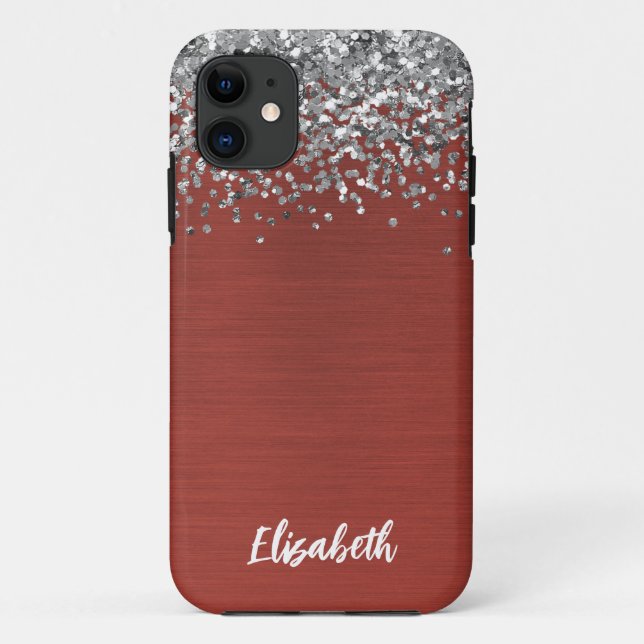 Coques Case-Mate iPhone Fille Parties scintillant d'étincelle d'argent Nom (Dos)