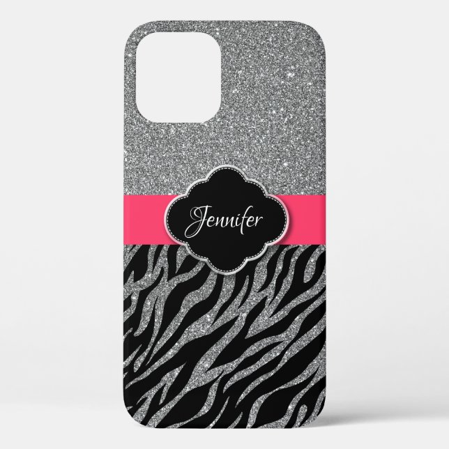 Coques Case-Mate iPhone Fille Parties scintillant rose Étincelle Argent Él (Verso)