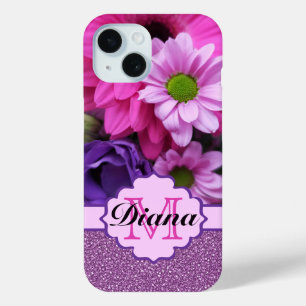 Coque Case-Mate iPhone Fille Parties scintillant rose Floral Fleurs pourp