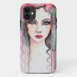 Coques Pour iPhone Fille peinte à l'aquarelle abstraite colorée