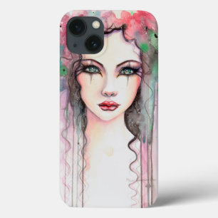 Etui iPhone Case-Mate Fille peinte à l'aquarelle abstraite colorée