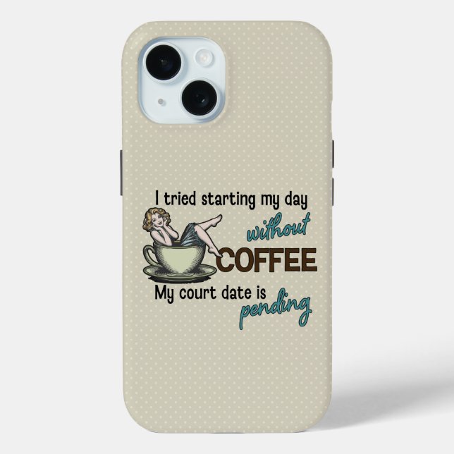 Coques Case-Mate iPhone Fille Pin-up Accro au Café  (Verso)