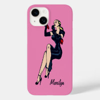 Fille pin-up de charme rétro blonde jolie vintage