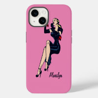 Fille pin-up de charme rétro blonde jolie vintage