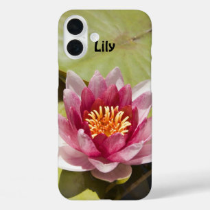 Coque Pour iPhone 16 Plus Fille Pink Water Lily Photo Lily Pads Personnalisé