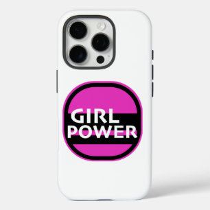 Coque iPhone 16 Pro Fille Power imprimer nouveauté, police blanche