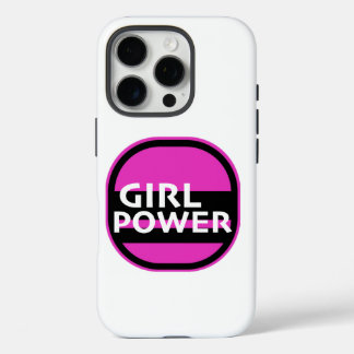 Coque iPhone 16 Pro Fille Power imprimer nouveauté, police blanche