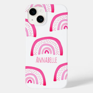 Coque Case-Mate iPhone Fille rose arc-en-ciel prénom