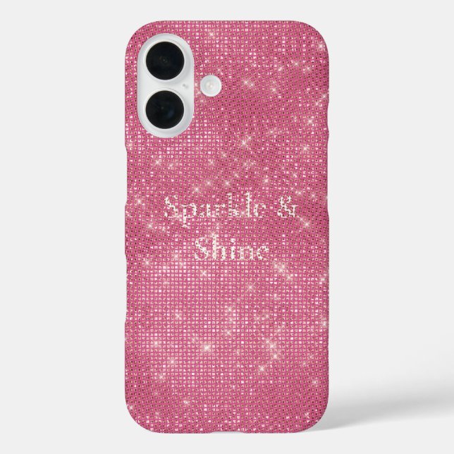 Coques Case-Mate iPhone Fille rose Glitzy Étincelle (Verso)