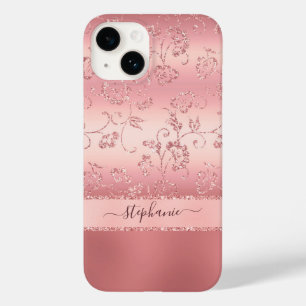 Coque Case-Mate iPhone Fille Rose Or Blush rose Floral Nom
