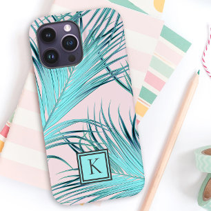 Coque Case-Mate iPhone Fille Tropical Island Palm Fronds avec Monogramme