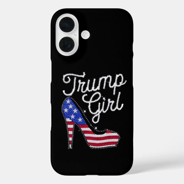 Coques Case-Mate iPhone Fille Trump Talon Haut Drapeau Américain Bling Pat (Verso)