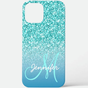 Case-Mate iPhone Case Fille Turquoise Faux Parties scintillant Monogramm