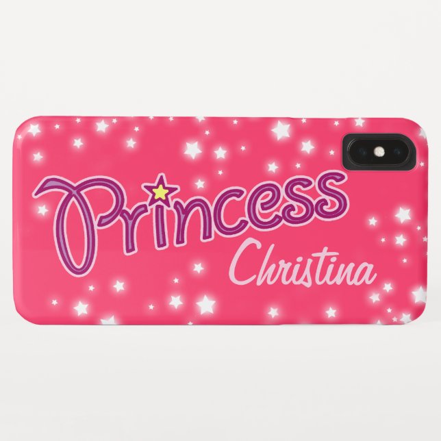 Coques Case-Mate iPhone Filles appelées rose lumineux graphique d'étoile (Dos (Horizontal))