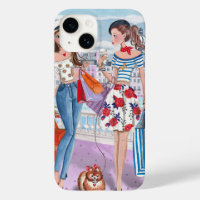Filles de mode de shopping à Paris Illustration Ch