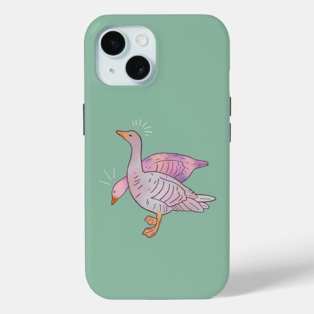Coques Case-Mate iPhone Filles d'oies | Duo d'oies de l'art folklorique fa (Verso)